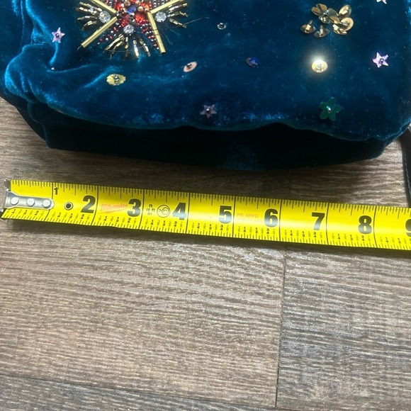 Betsey Johnson Vintage Y2KEmbellished Velvet Backpack mini GUC - Picture 12 of 12